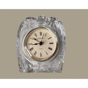 Jardin Crystal Quartz Table Clock With Roman Numerals & Floral Design